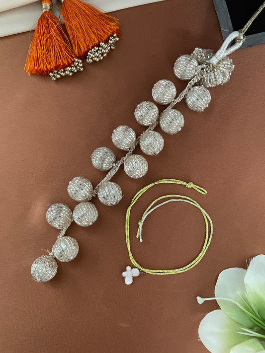 (Set of 2)Pink Flower/Tassel Lumba Rakhi