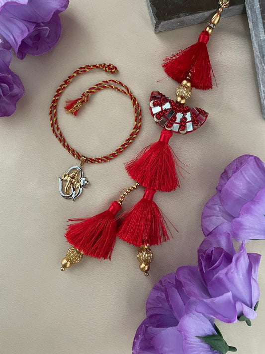 (Set of 2) Ganesha/Tassel Lumba Rakhi