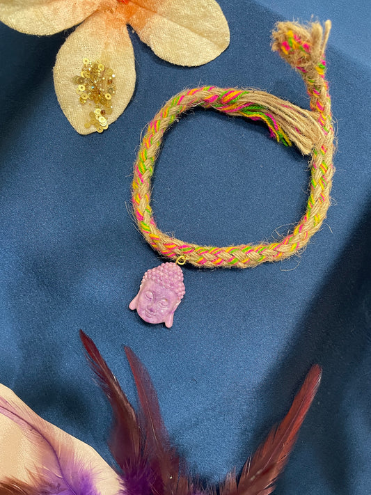 Purple Buddha Charm Rakhi Lumba