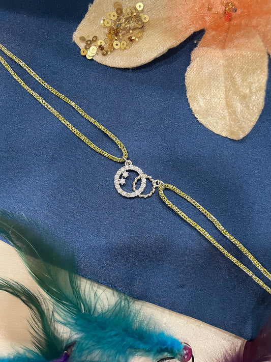 Silver Plated AD Rakhi Lumba