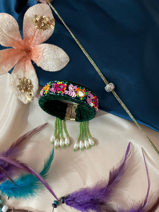 (Set of 2) Ball/Mirror Bangle Lumba Rakhi