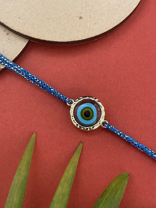 Sky Blue Evil Eye Charm Rakhi Lumba