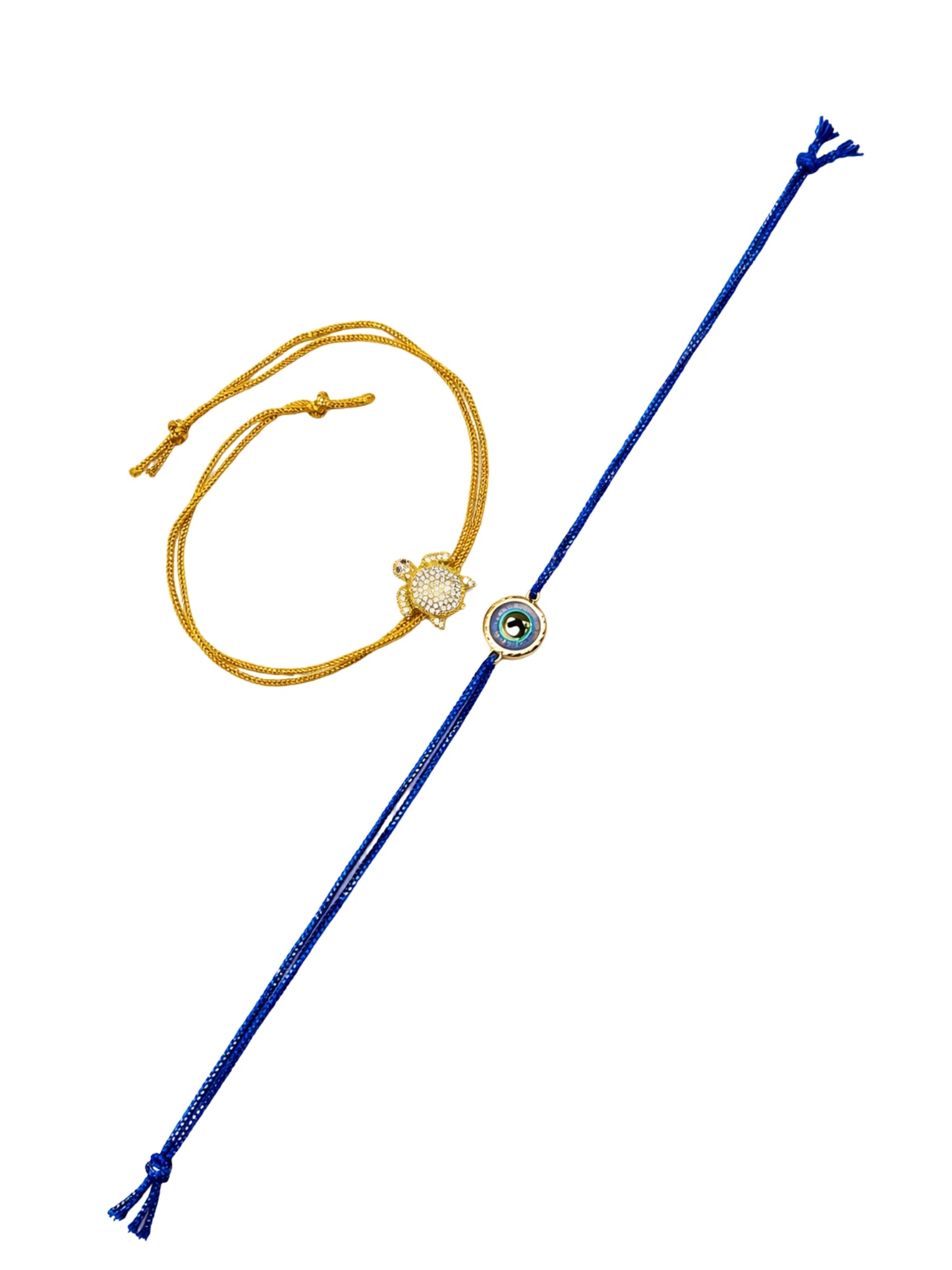 (Set of 2) Turtle Evil Eye Bracelet Rakhi Bhai Bhaiya Bro