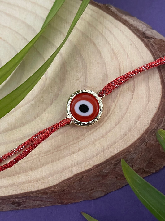 Red Evil Eye Charm Rakhi Lumba