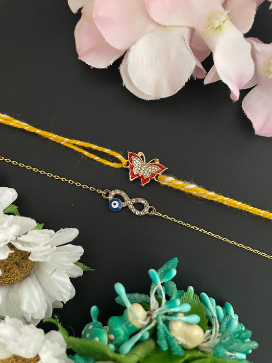 (Set of 2) Butterfly/Infinity Lumba Rakhi