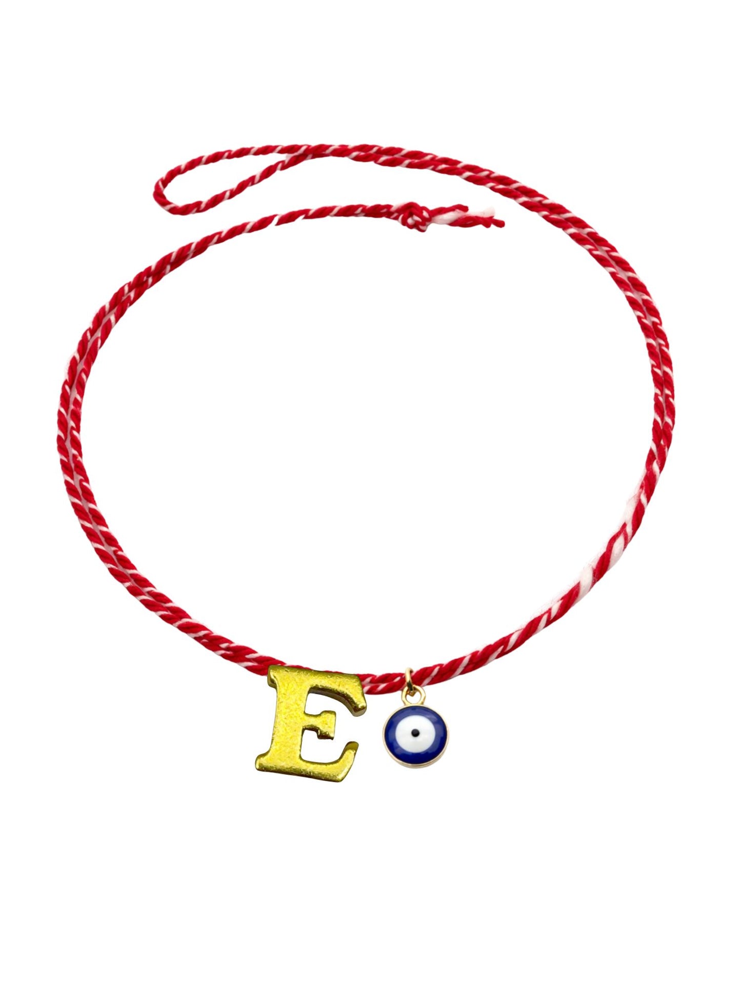 A TO Z Name Initial Letter Rakhi Bracelet With Dark Blue Evil Eye Charm for Bhai Bhaiya