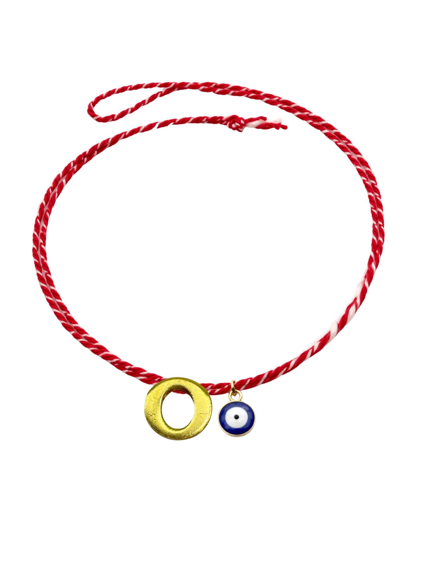 A TO Z Name Initial Letter Rakhi Bracelet With Dark Blue Evil Eye Charm for Bhai Bhaiya