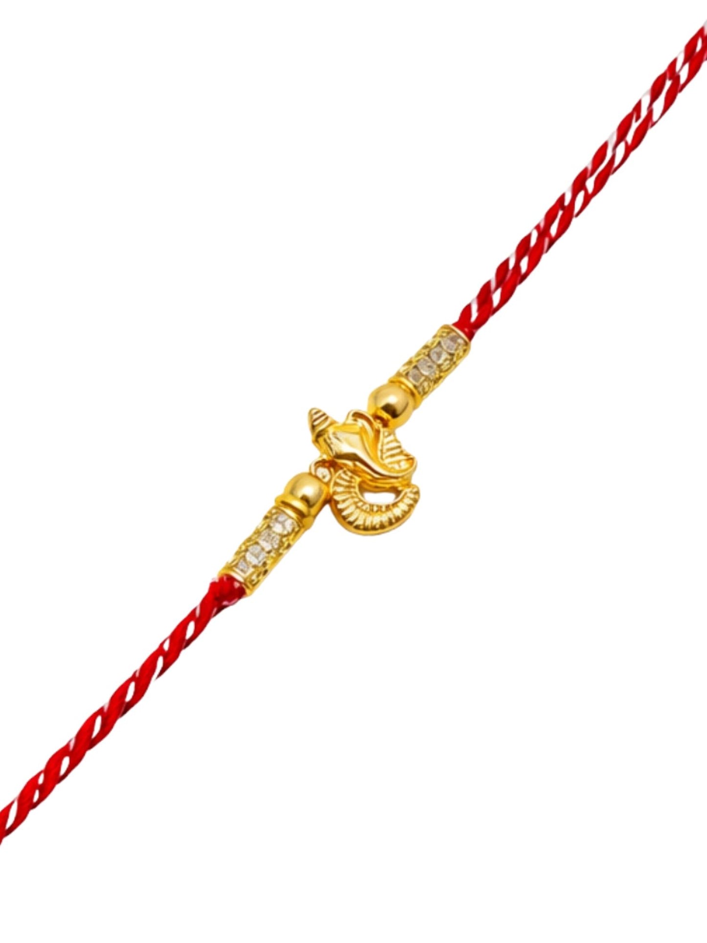 Gold Ganpati Rakhi Bracelet Brother Bhaiya Bhai BRO