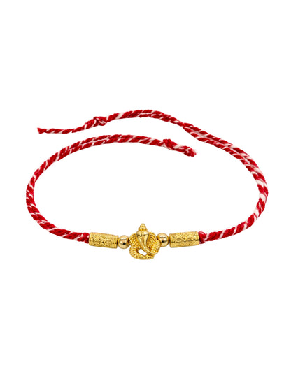 Gold Ganpati Rakhi Bracelet Brother Bhaiya Bhai BRO