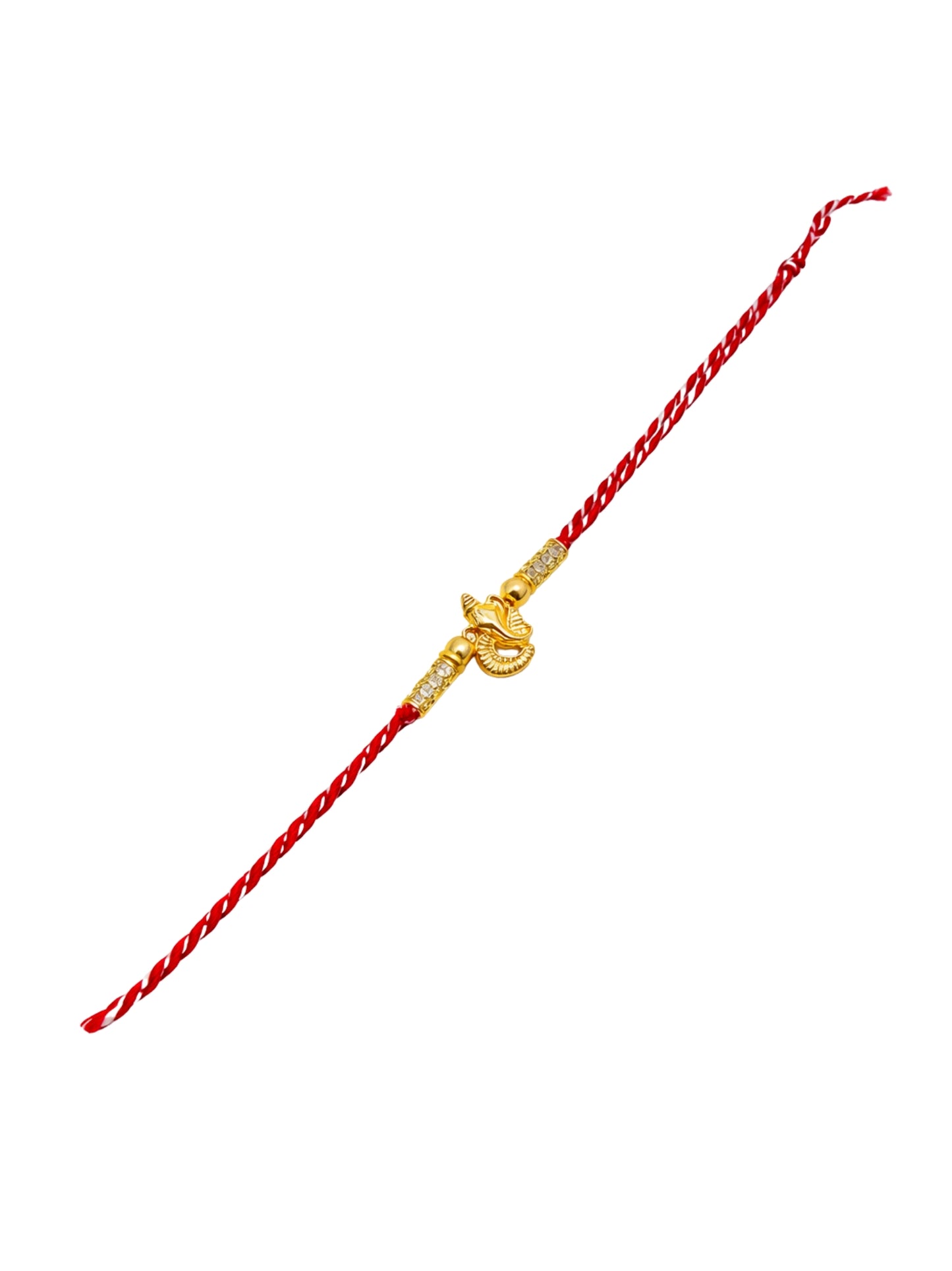 Gold Ganpati Rakhi Bracelet Brother Bhaiya Bhai BRO