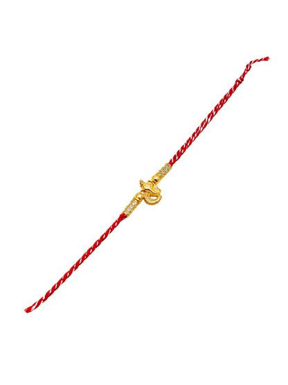 Gold Ganpati Rakhi Bracelet Brother Bhaiya Bhai BRO