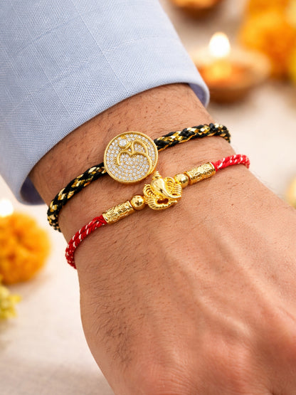 (Set of 2) Ganesha Om Rakhi Bracelet For Bhai Bhaiya Bro