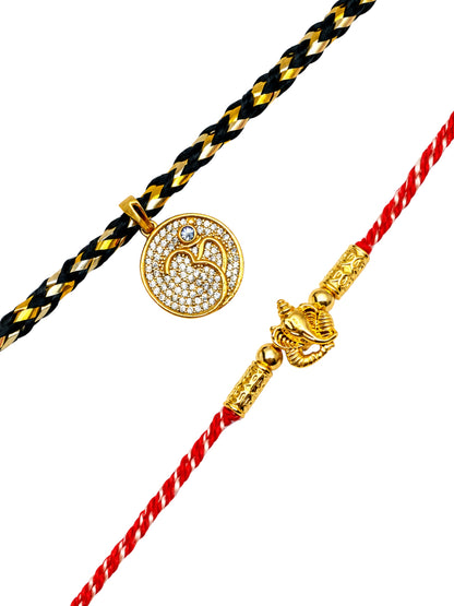 (Set of 2) Ganesha Om Rakhi Bracelet For Bhai Bhaiya Bro