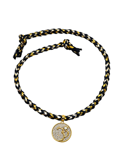 Gold-Plated OM Pendant Rakhi Bracelet Bhai Bhaiya Bro