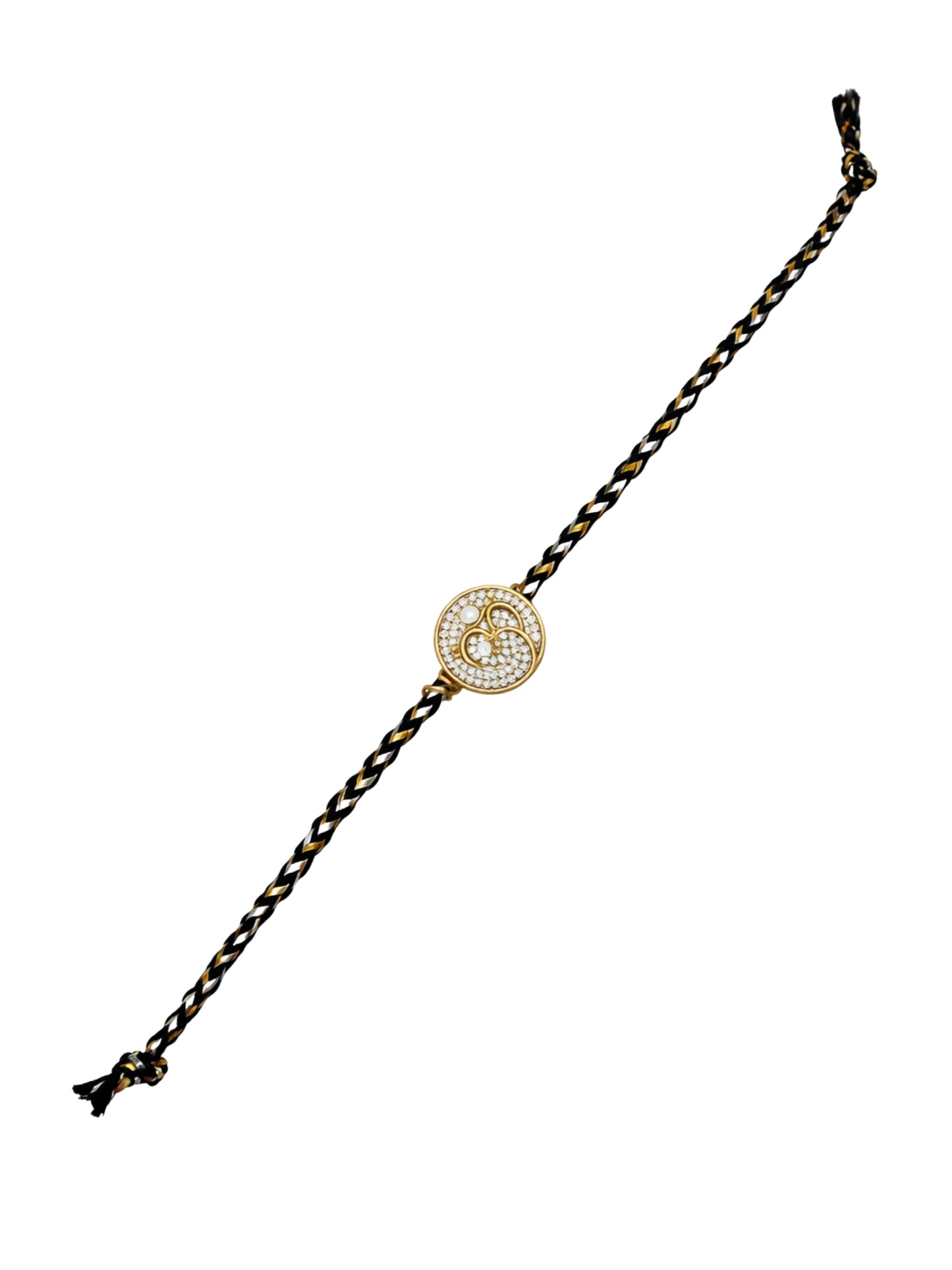 Gold-Plated OM Pendant Rakhi Bracelet Bhai Bhaiya Bro