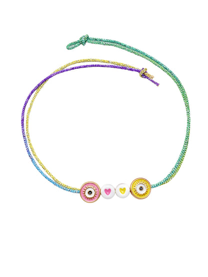 (Set of 2) Evil Eye Heart Rakhi Bracelet For Bhai Bhaiya Bro