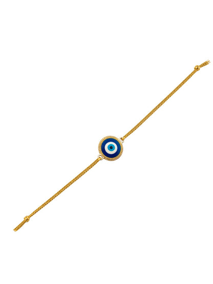 Blue Evil Eye Charm Bracelet Rakhi For Bhai Bhaiya Bro
