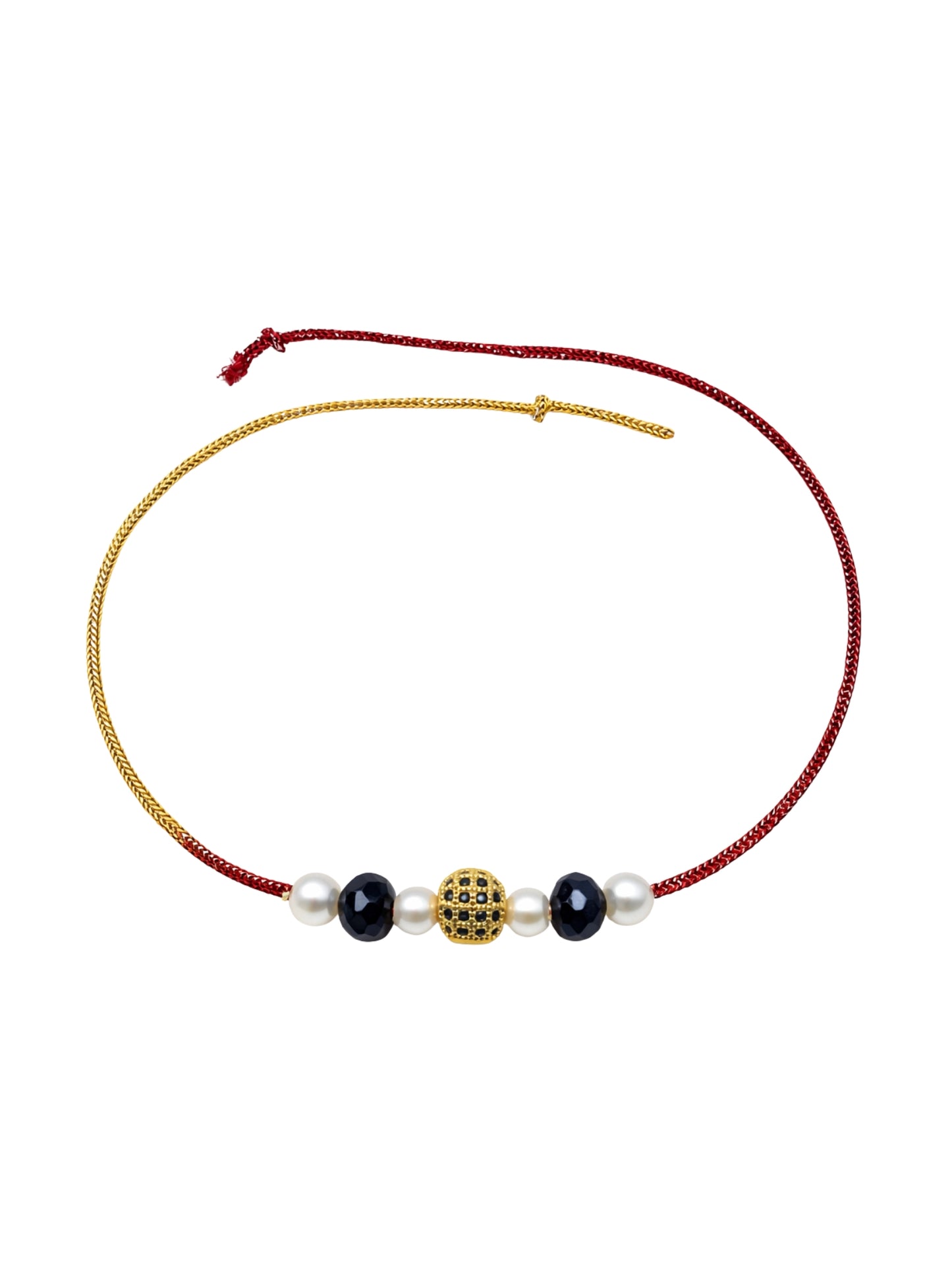 (Set of 2) Evil Eye Black Ball Bracelet Rakhi For Bhai Bhaiya Bro