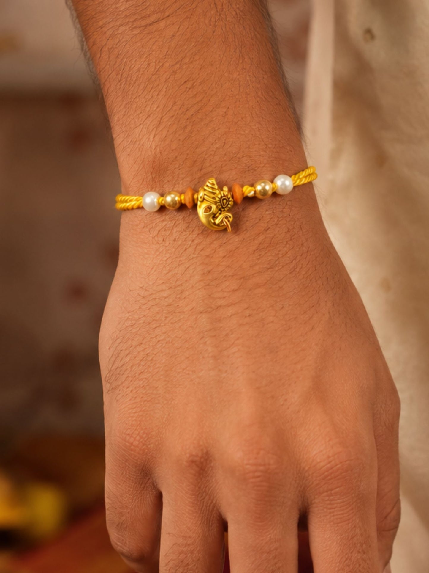 Ganesha Charm Rakhi Bracelet For Bhai Bhaiya Bro