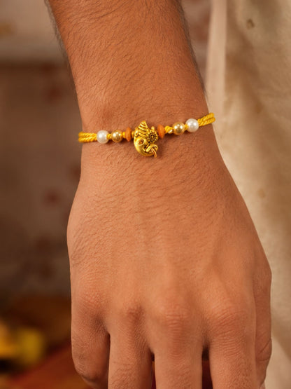 Ganesha Charm Rakhi Bracelet For Bhai Bhaiya Bro