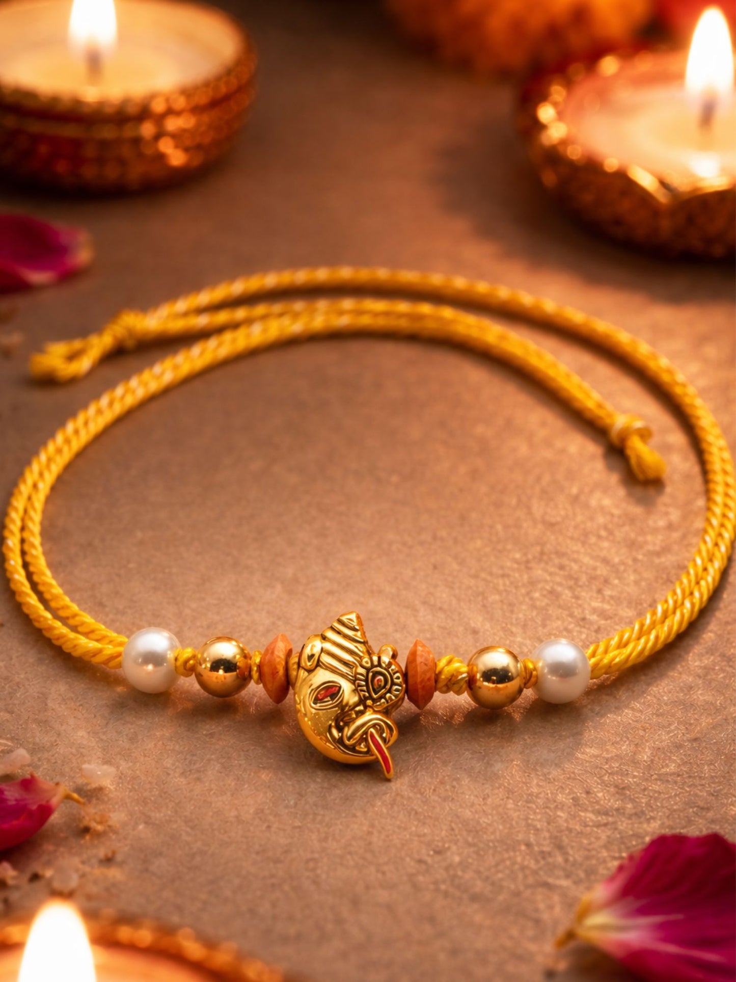 Ganesha Charm Rakhi Bracelet For Bhai Bhaiya Bro