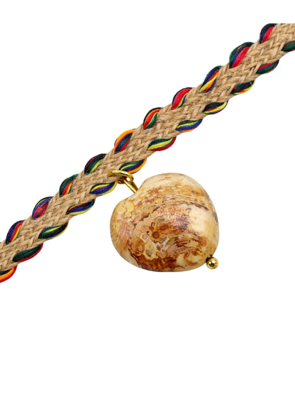 Carnelian Stone Heart Rakhi Bracelet For Bhai Bhaiya Bro