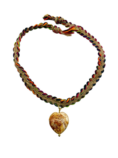 Carnelian Stone Heart Rakhi Bracelet For Bhai Bhaiya Bro