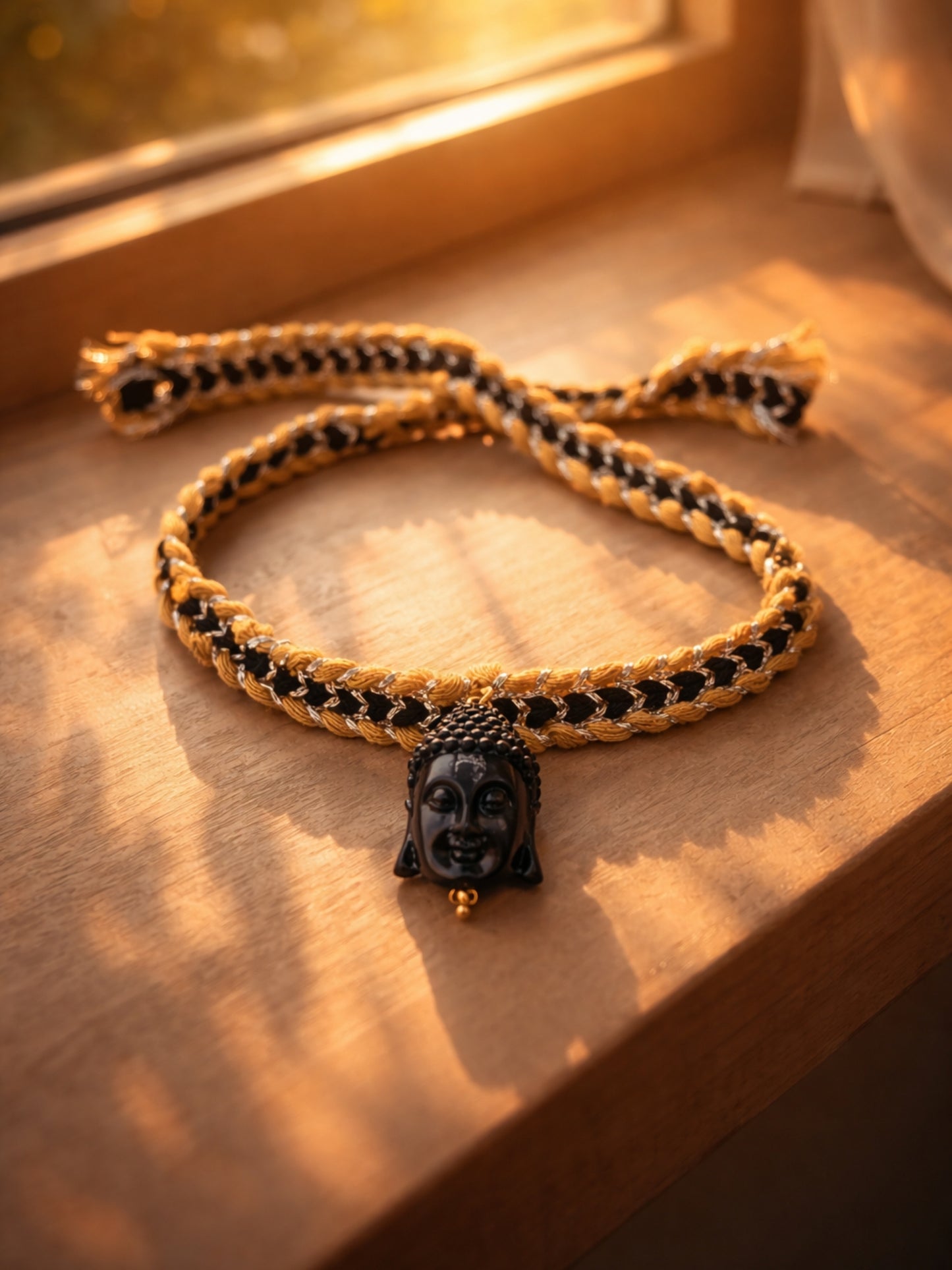 Black Buddha Rakhi Bracelet For Bhai Bhaiya Bro