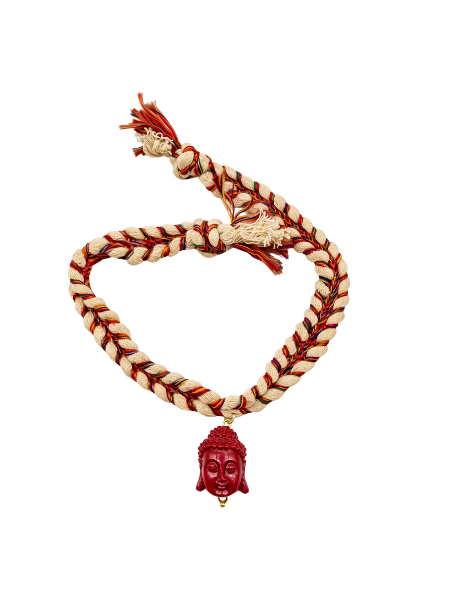 (Set of 2) Red Buddha Cowrie Shell Rakhi Bracelet for Bhai Bro