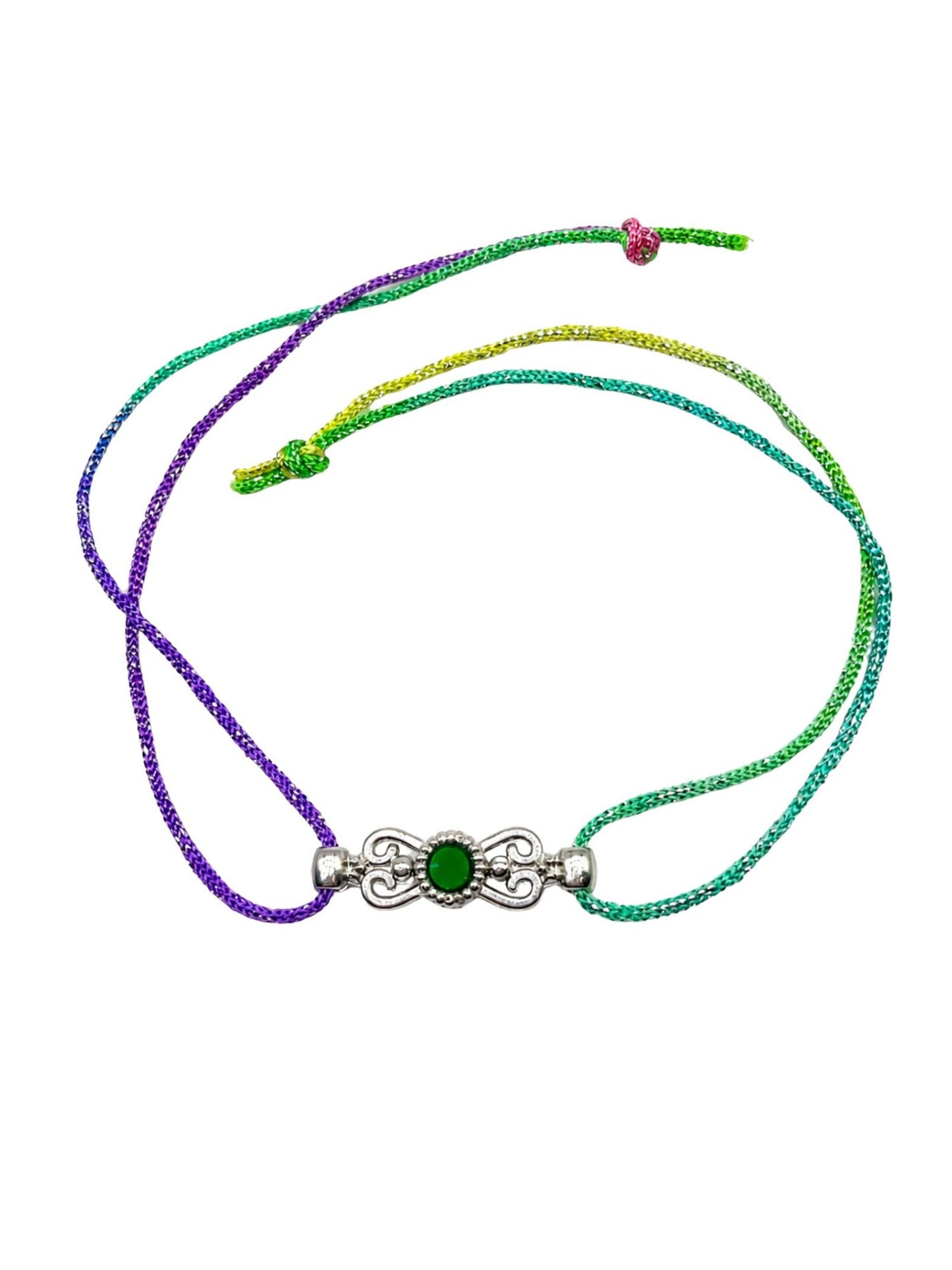 (Set of 3) Silver Motif Stone Rakhi Bracelet for Bhai Bro