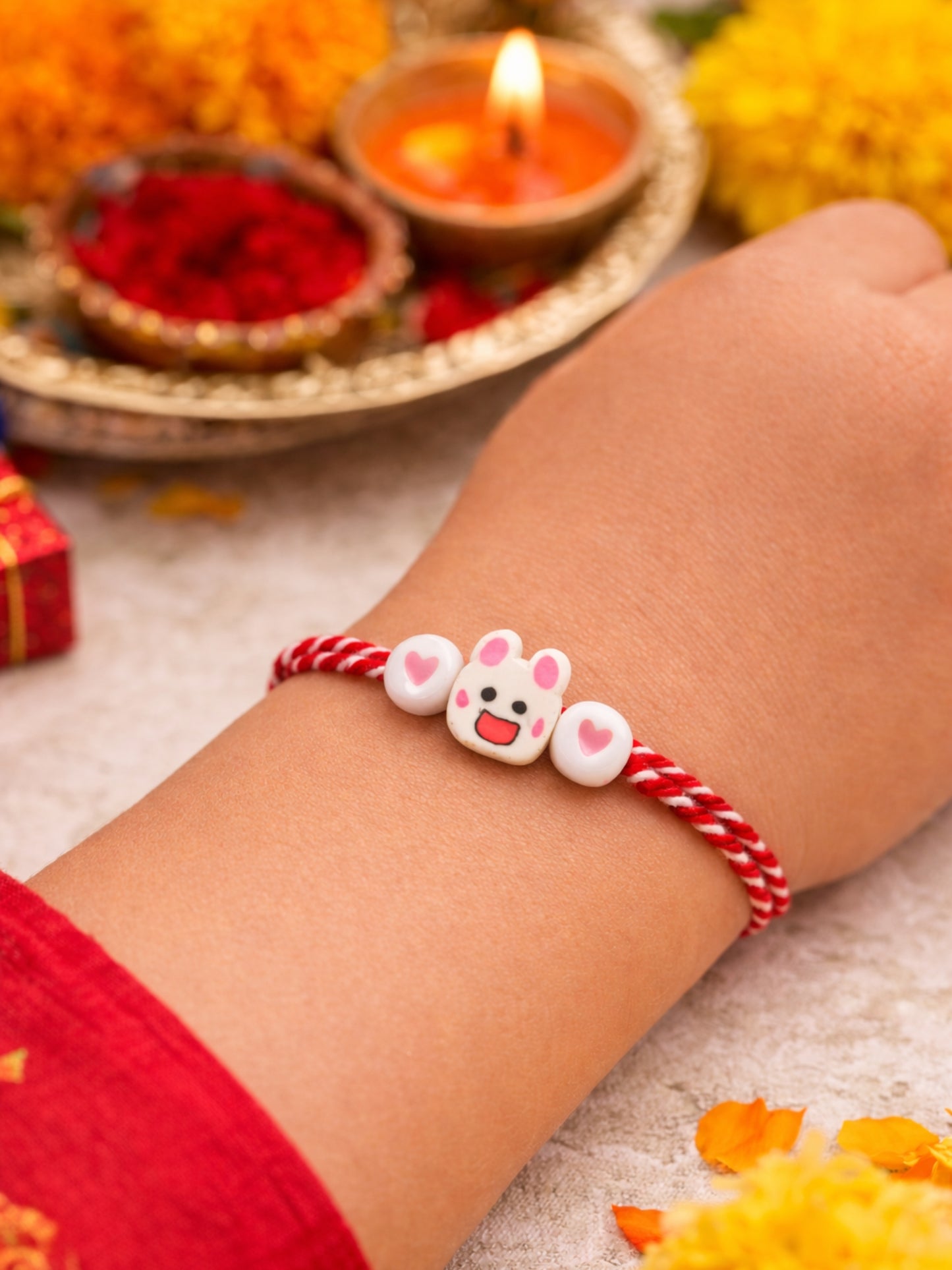 Bunny Heart Kids Rakhi Bracelet For Bhai Bhaiya Bro