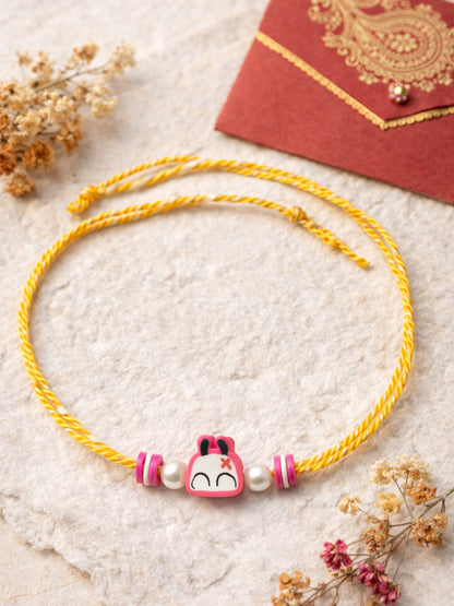 Bunny Pearl Kids Rakhi Bracelet For Bhai Bhaiya Bro