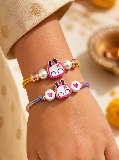 (Set of 2) Bunny Kids Cartoon Rakhi Bracelet Bro Gift