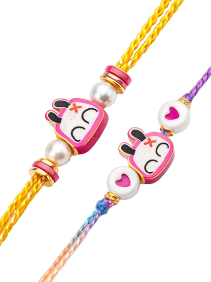 (Set of 2) Bunny Kids Cartoon Rakhi Bracelet Bro Gift