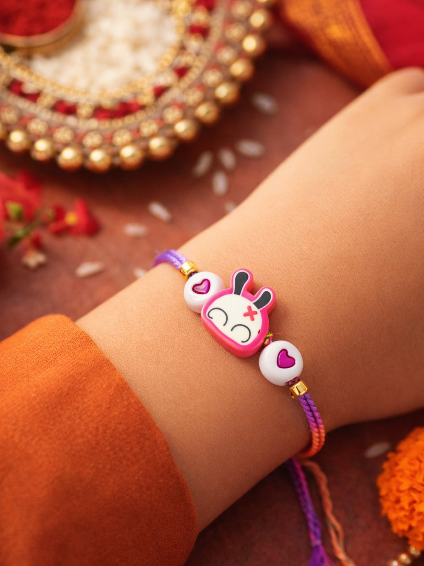 Bunny Rainbow Kids Rakhi Bracelet For Bhai Bhaiya Bro