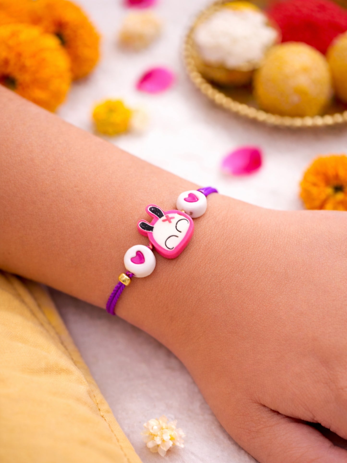 Bunny Rainbow Kids Rakhi Bracelet For Bhai Bhaiya Bro