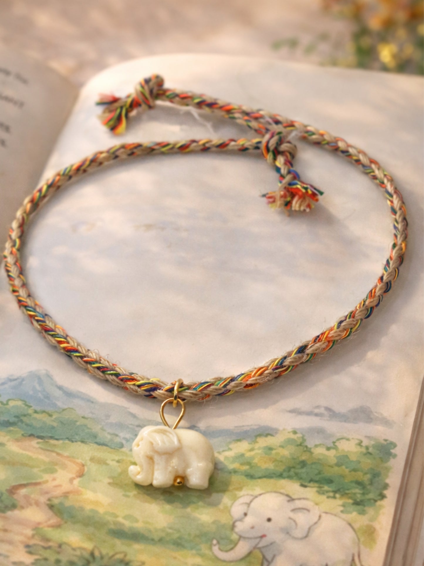 Cute White Elephant Kids Rakhi Bracelet For Bhai Bro