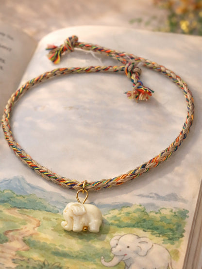 Cute White Elephant Kids Rakhi Bracelet For Bhai Bro