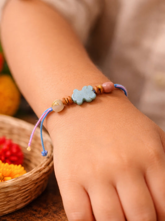 Mini Teddy Bear Kids Rakhi Bracelet For Bhai Bro