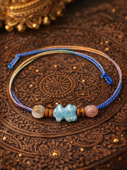 Mini Teddy Bear Kids Rakhi Bracelet For Bhai Bro
