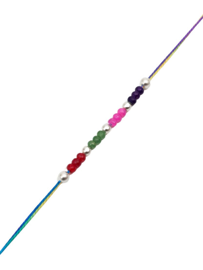 Beaded Pearl Rakhi Bracelet for Bhai Bhaiya Bro