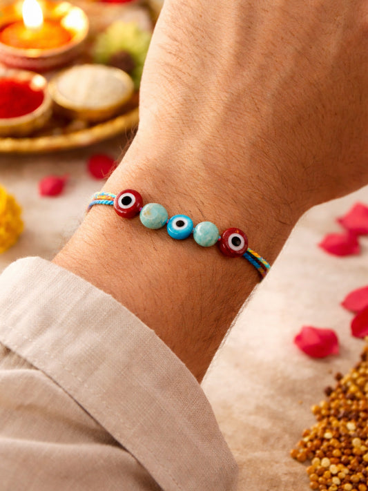 Evil Eye Beads Rakhi Bracelet for Bhai Bhaiya Bro