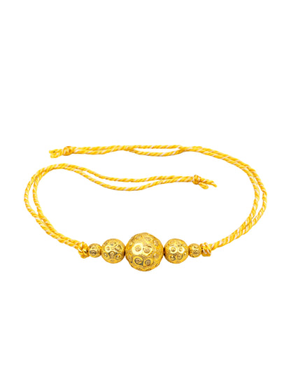 (Set of 3) Gold Bead Rakhi Bracelet Bhai Bro Gift