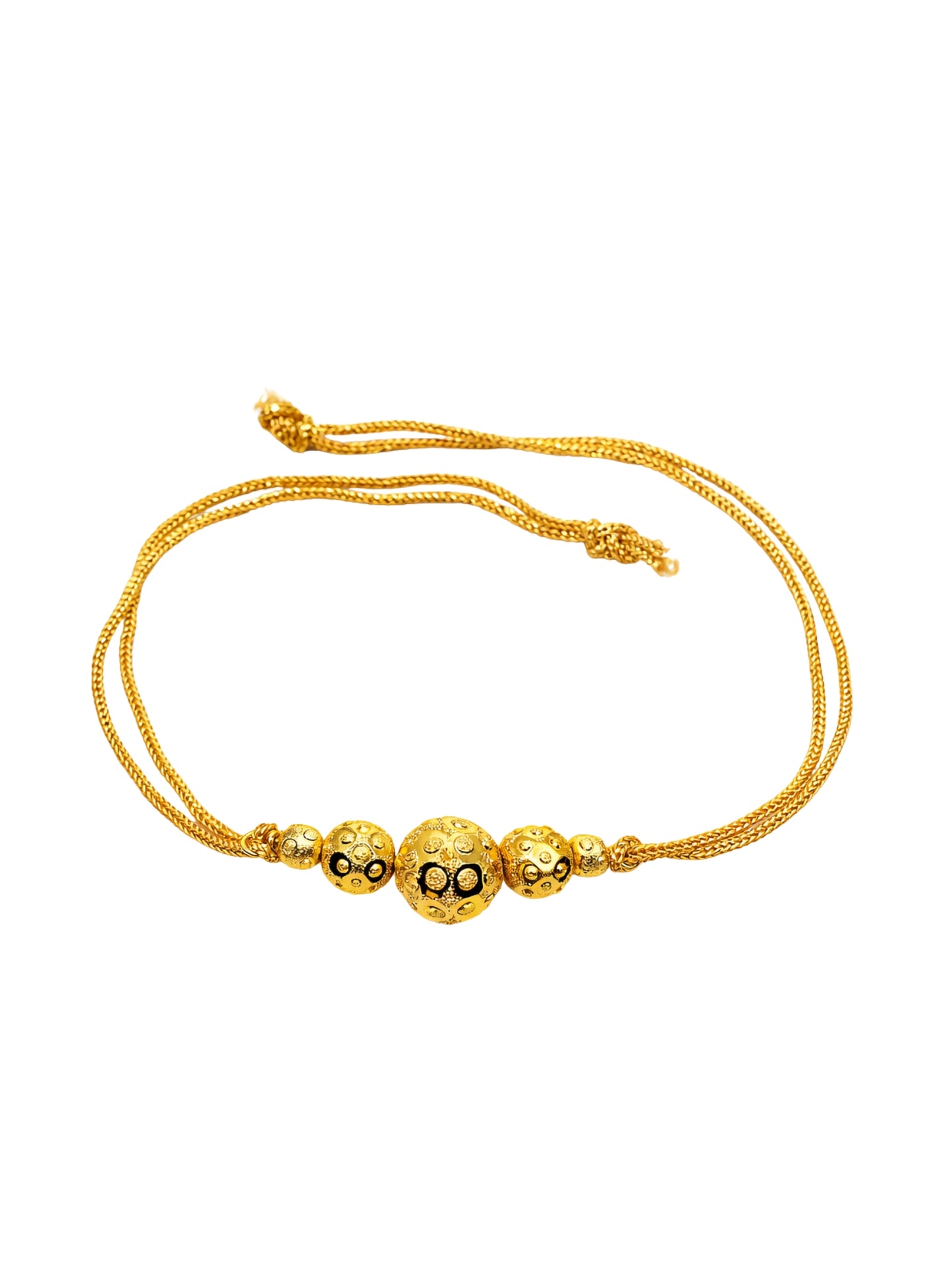 (Set of 3) Gold Bead Rakhi Bracelet Bhai Bro Gift