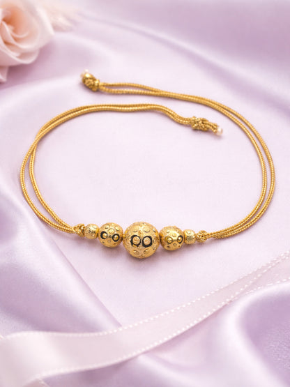 Gold Bead Rakhi Bracelet For Bhai Bhaiya Bro Golden Thread