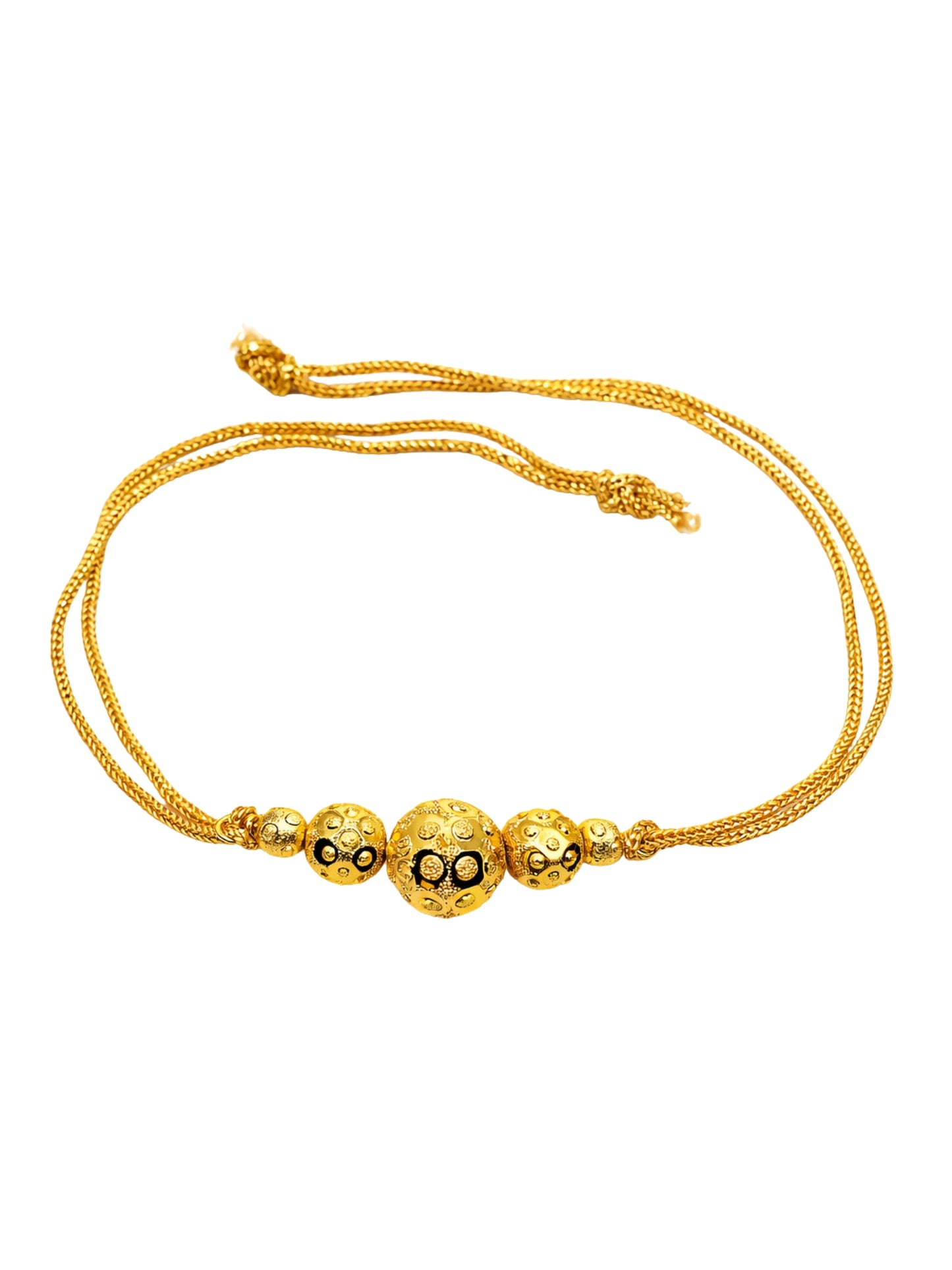 Gold Bead Rakhi Bracelet For Bhai Bhaiya Bro Golden Thread