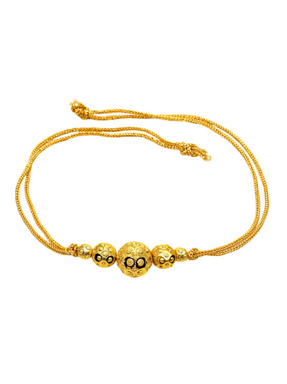 Gold Bead Rakhi Bracelet For Bhai Bhaiya Bro Golden Thread