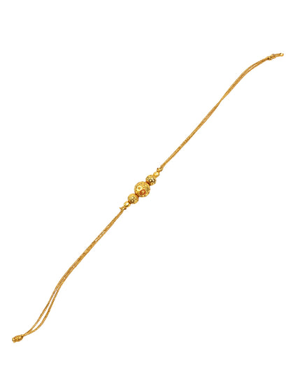 Gold Bead Rakhi Bracelet For Bhai Bhaiya Bro Golden Thread