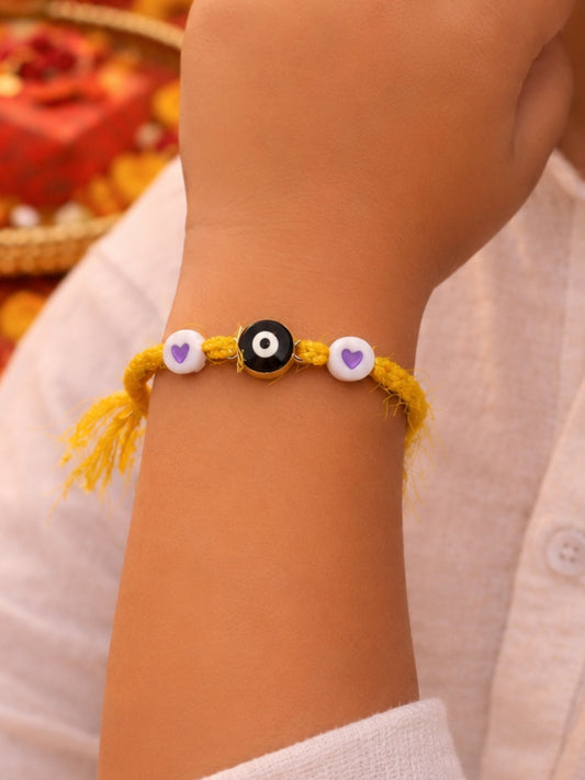 Black Evil Eye Kids Rakhi Bracelet for Bhai Bhaiya Bro