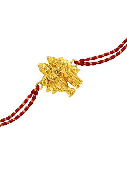 Gold-Plated Radha Krishna Rakhi Bracelet For Bhai Bhaiya Bro
